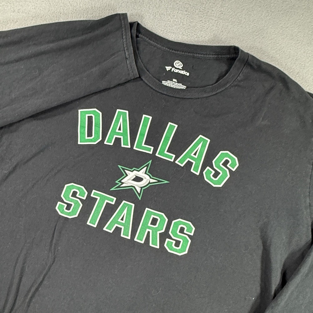 Fanatics Dallas Stars NHL Hockey Shirt Black Long Sleeve Mens 3XL